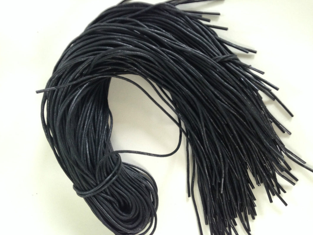 Pair of JL Golf Black waxed laces 90cm x 2.5mm Round