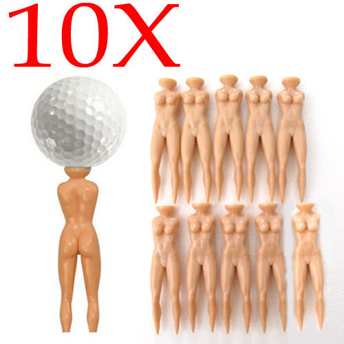 Set of 10 JL Golf Novelty nude lady golf tees.